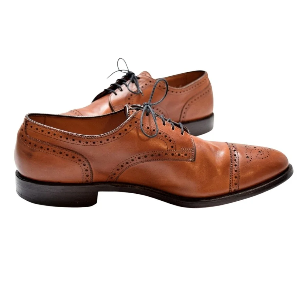 Allen Edmonds Men's Sanford Bourbon Cap Toe Derby Dress Shoes 12 C 5347 Brogue